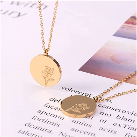 Anthropologie Jewelry - Minimalist Birth Month Flower Gold Necklace - February